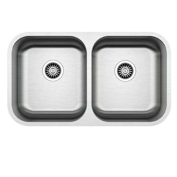 AS81 Linen Stainless Steel Sink Double Bowl - 79x46 Undermount