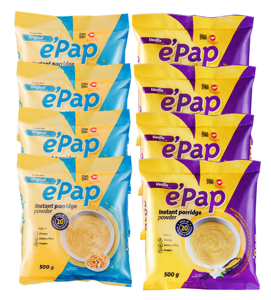 e'Pap Porridge | Nutritious Instant Porridge | Original &amp; Vanilla | 8 Pack