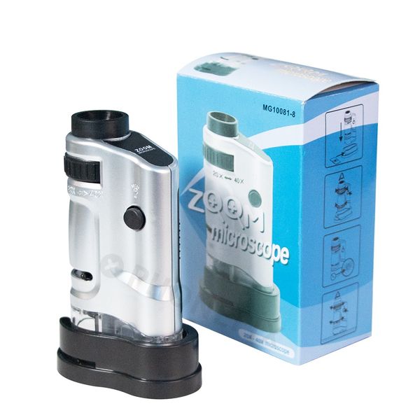 20X-40X Portable High Magnification Optical Zoom Microscope w/ LED Light