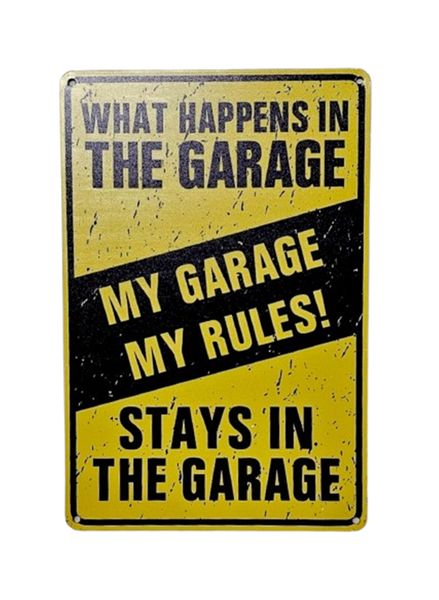 MY GARAGE, MY RULES Retro Style Metal Bar Sign for Garage Bar Pub