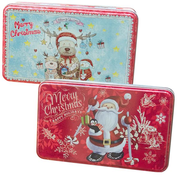 Home Kitchen Cute Christmas Candy Cookie Storage Tin Set of 2