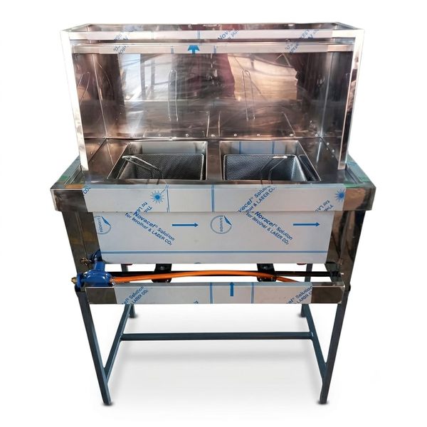 24L Commercial Double Basket Gas Deep Fryer with Stand