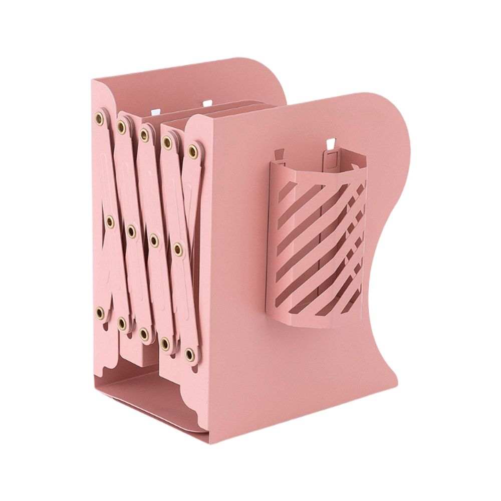 Retractable Metal Bookends with Pen Holder for Books Organizer Shop