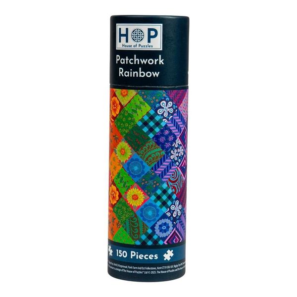 House of Puzzles - Patchwork Rainbow - Puzzle Tube - 150 Piece Puzzle