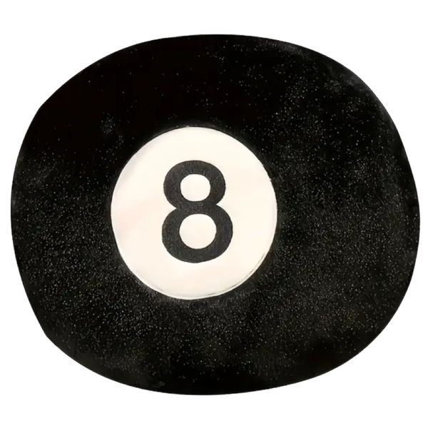 Decor Soft Fluffy Black &amp; White Billiard Ball Round Cushion - 35cm