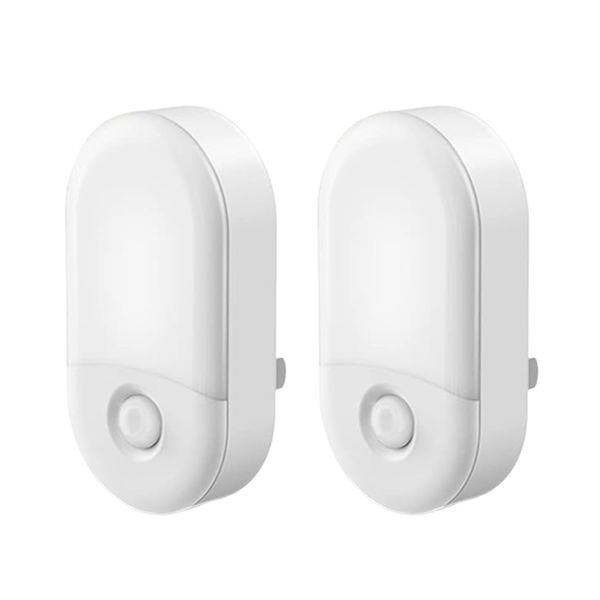 2 Pack Motion Sensor LED Night Light Plug in Adjustable Brightness for Kid