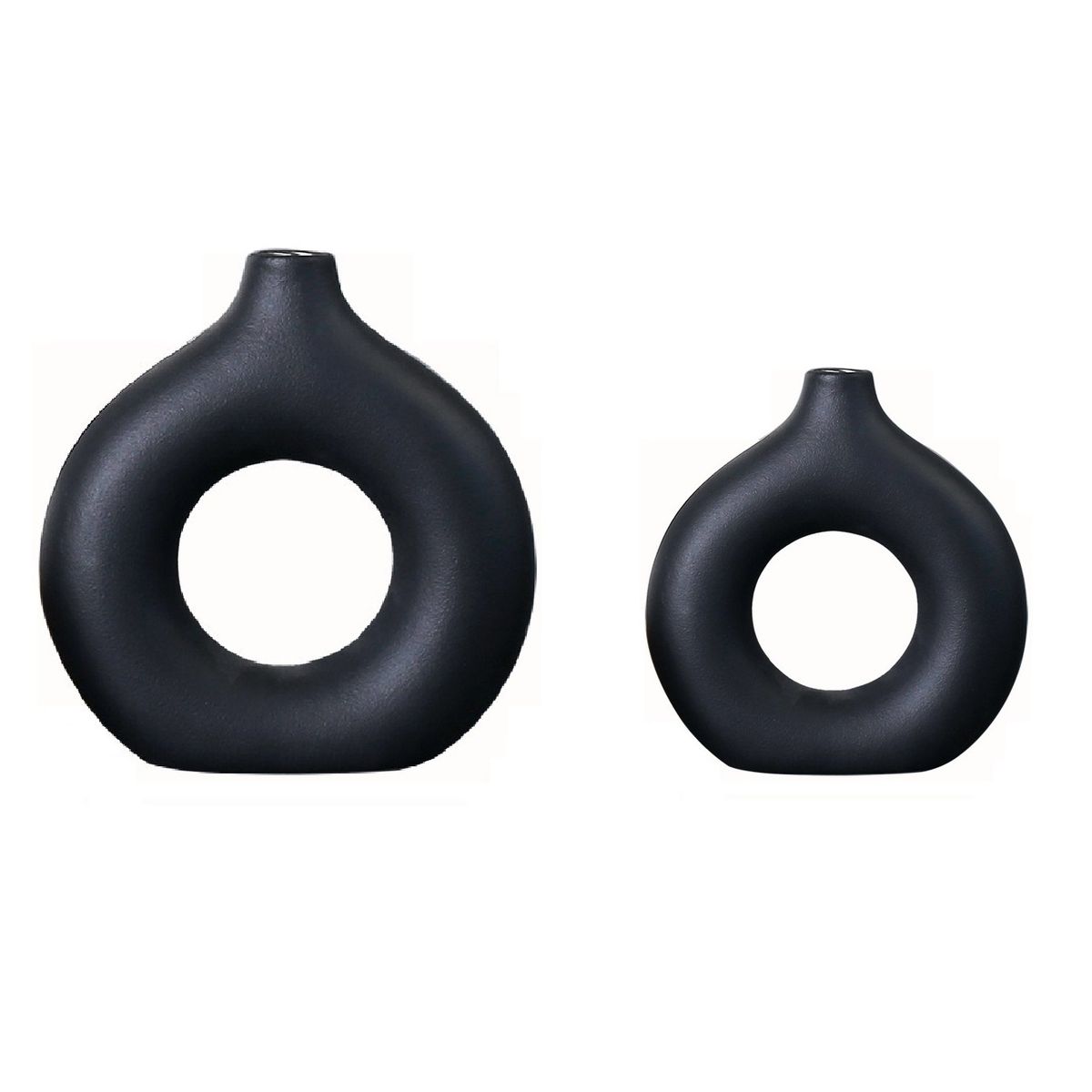 2 Pieces Ceramic Hollow Donut Vase For Modern Home Decor Shop Today