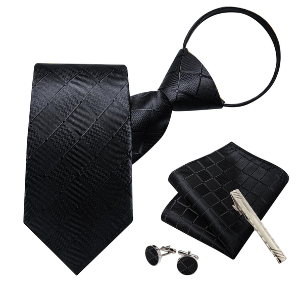 Men's Tie Gift Set Luxury Necktie Pocket Square Cufflinks Handkerchief