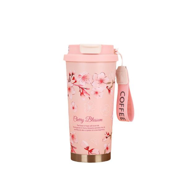 Cherry Blossom Luxury Insulated Coffee Cup - Pink