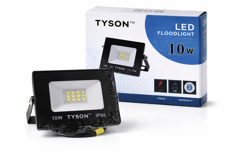 Tyson 10W LED Floodlight - IP66 Waterproof Outdoor Light - 3 Year Warranty