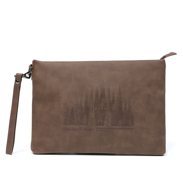 Korean Style Men's Crazy Horse Leather Business Clutch Envelope Bag