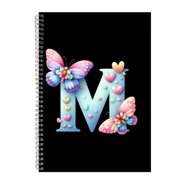 Butterfly M A4 Notebook Spiral Lined Trendy Note image