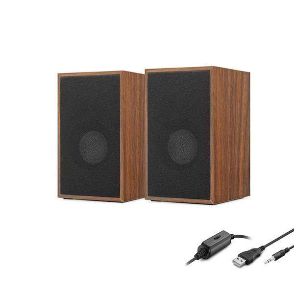 UEF D9C Mega Bass USB Powered Wooden Stereo Speakers