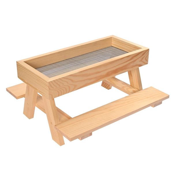 Pet Bird Wooden Picnic Table Feeder Table For Chicken Duck &amp; Poultry (21CM)