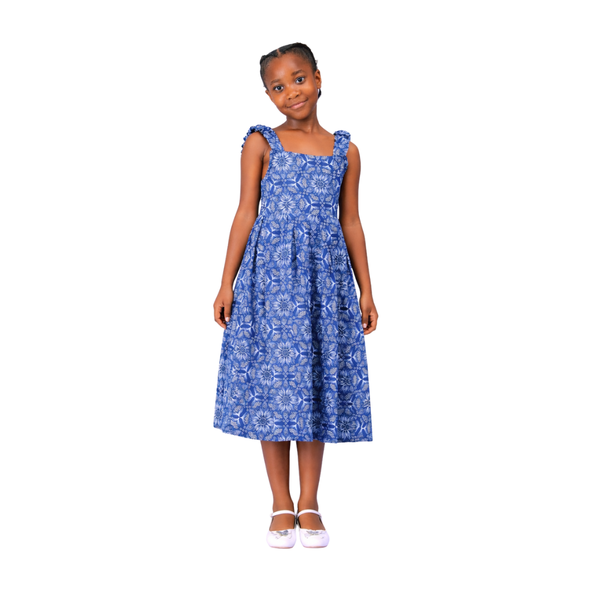 Wansati Bontle Kiddies Shweshwe Dress - African Print