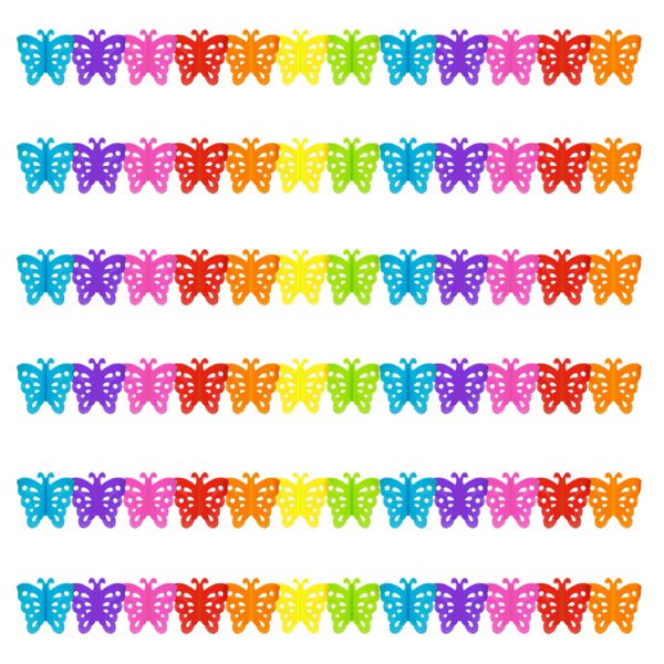 Decor Multicolour Paper Butterfly Birthday Garland Set of 6 - 3m