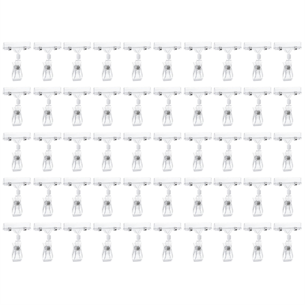 50 Pcs Rotatable Sign Clips, Double-Sided Merchandise Sign Holders