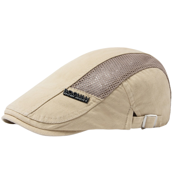 Mesh Cotton Flat Cap Short Brim Beret Hat for Men &amp; Women, Breathable
