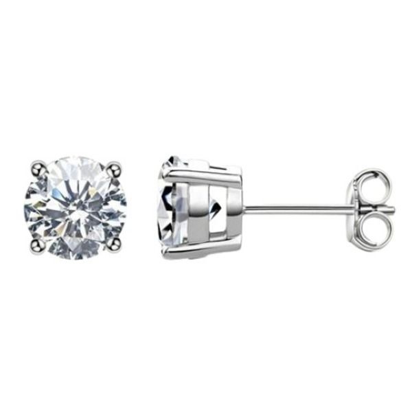 Courtney John 1.2ct Classic Cut Moissantie Stud Earrings.