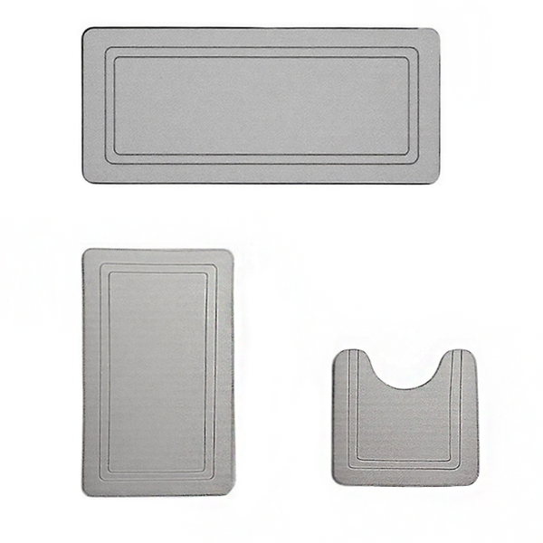 3Piece Set Of Absorbent Coral Fleece FloorMats Bathroom Non Slip FloorMat