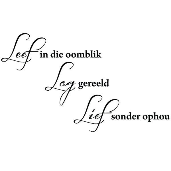 Fantastick - Leef Quote Small Vinyl Wall Poetry - Black