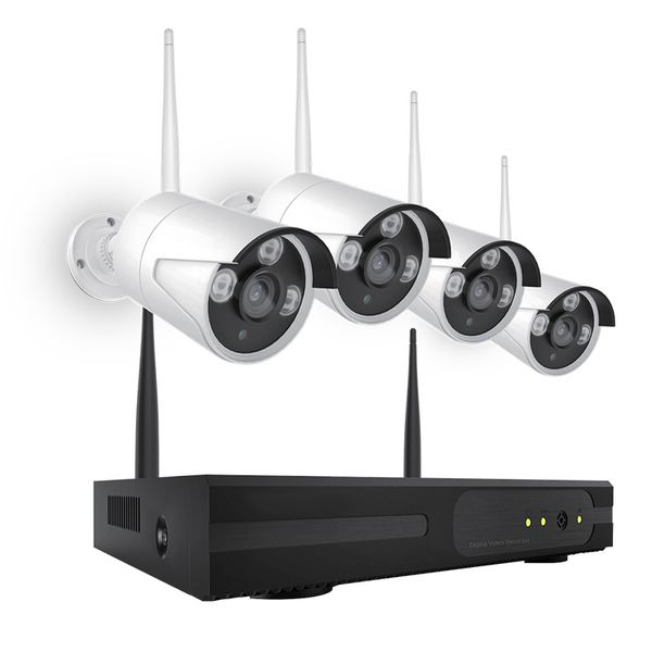 Smart WiFi Security Camera System 4CH NVR Kit 1080P Outdoor CCTV Set