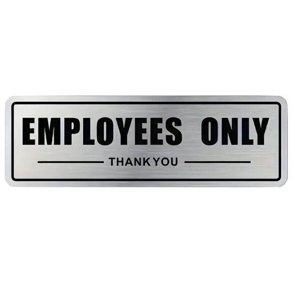 Stationery Durable Plastic Self-Adhesive Employee Only Sign - 23cm