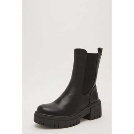 Quiz Ladies Black Faux Leather Chunky Ankle Boot Shop Today. Get it Tomorrow takealot