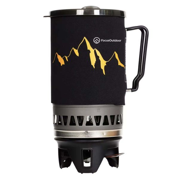 FocusOutdoor 1.4L Jet Flame Portable Backpacking Stove Windproof Burner Kit