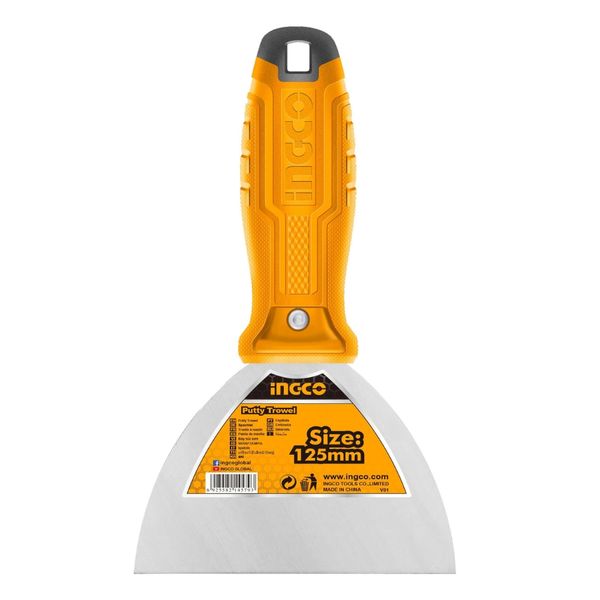 Ingco - Putty Knife - 125mm - Carbon Steel Blade - Yellow handle