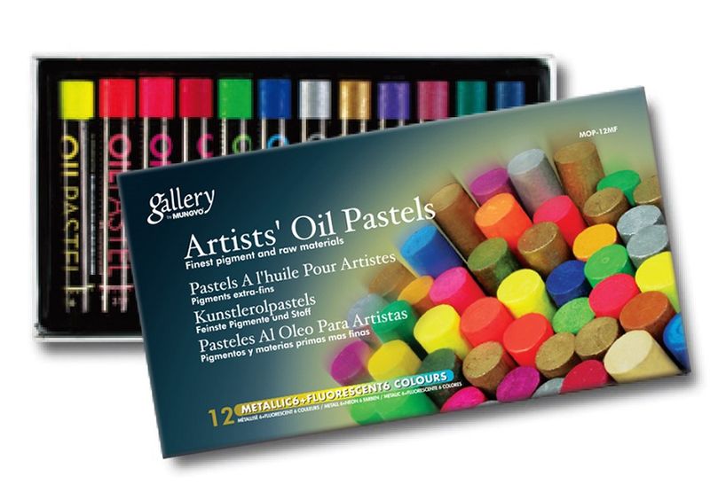 MUNGYO - Artists' Oil Pastels Metallic &amp; Fluorescent Colours