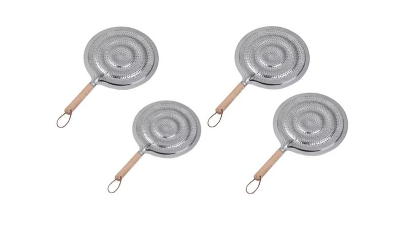 Bulk Pack 4 x Simmer Plate Silver 21cm Diameter