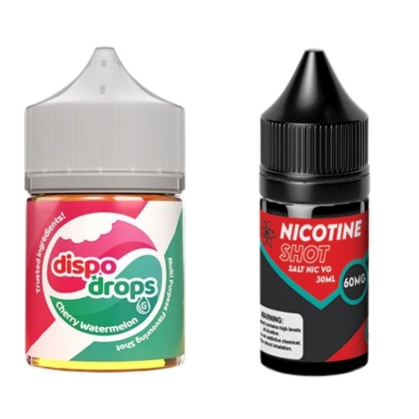 Dispo Drops 60ml Salt/MTL Combo 30MG - Cherry Watermelon
