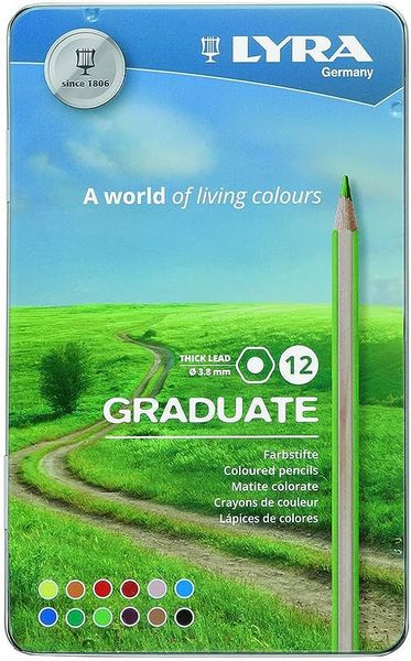 Lyra Graduate metal box colouring pencils set