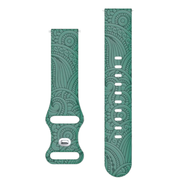 20mm Bohemian Silicone Replaceable Sports Watch Band/Strap- Black