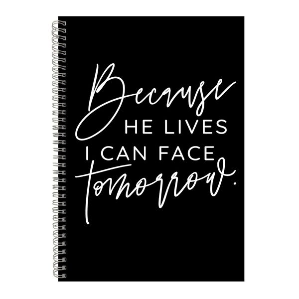 He Lives A4 Notebook Spiral with Graphic Christian Easter Words Present 080