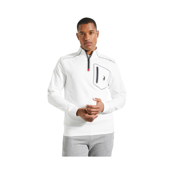 Polo Mens Sport Long Sleeve High Neck Sweat Top - Off White
