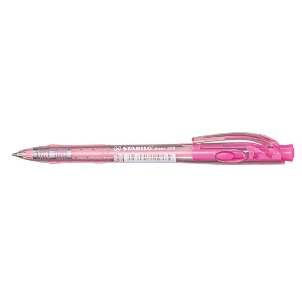 STABILO Liner Click Ballpoint pen - Pink - medium - Box 10