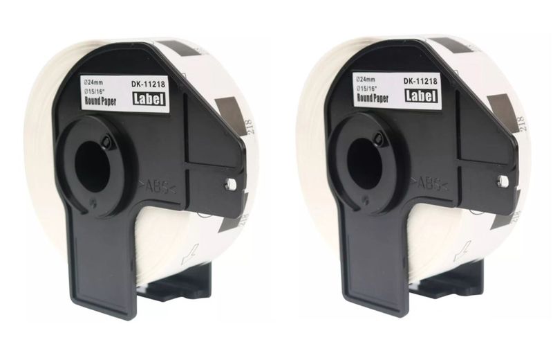Compatible Brother DK 11218 - 24mm Round Labels x 2