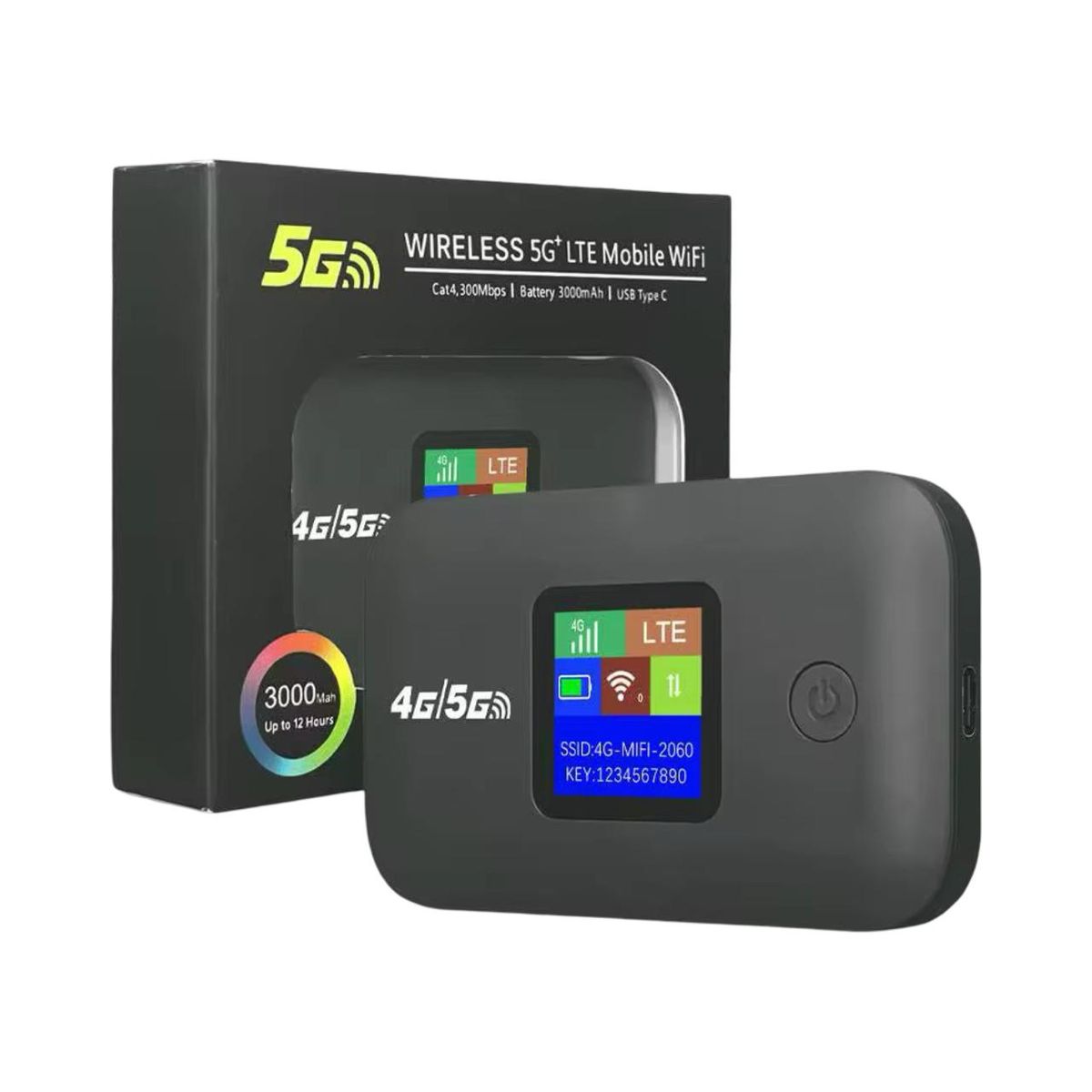 4GLTE Mobile WiFi Router-Portable Travel WiFi with SIM Card Slot-3000mAh-GC