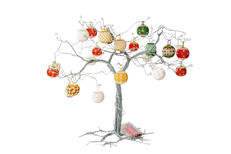 JJ Christimas Beaded Baobab Wire Tree with Balls