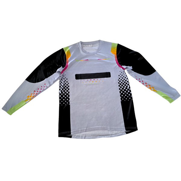 Soft Polyester MTB/BMX Jerseys - Grey &amp; Black with multi-colour accents