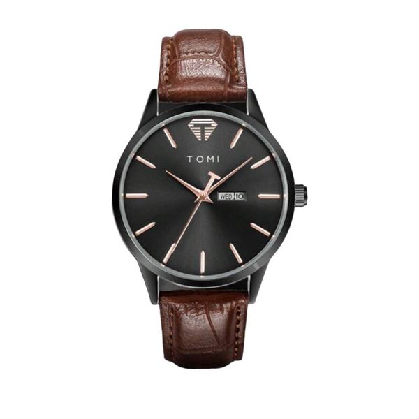 TOMI T-045 Day Date Quartz Wrist Watch For Men With Box