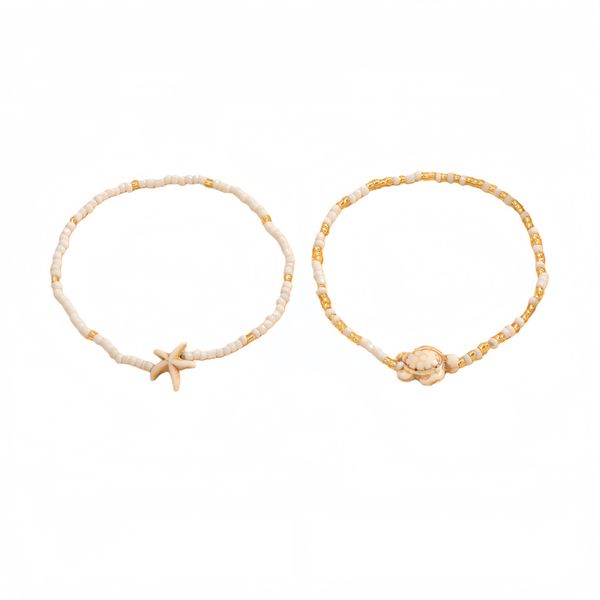 Beaded Three Piece Anklet Set For Beach Use