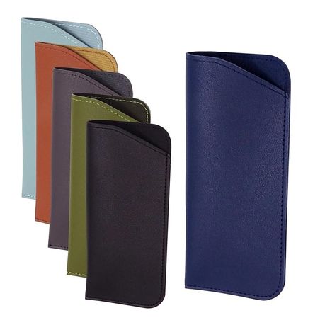 6 Pieces Soft Leather Portable Glasses Cases , Storage Bags for Women Men Image