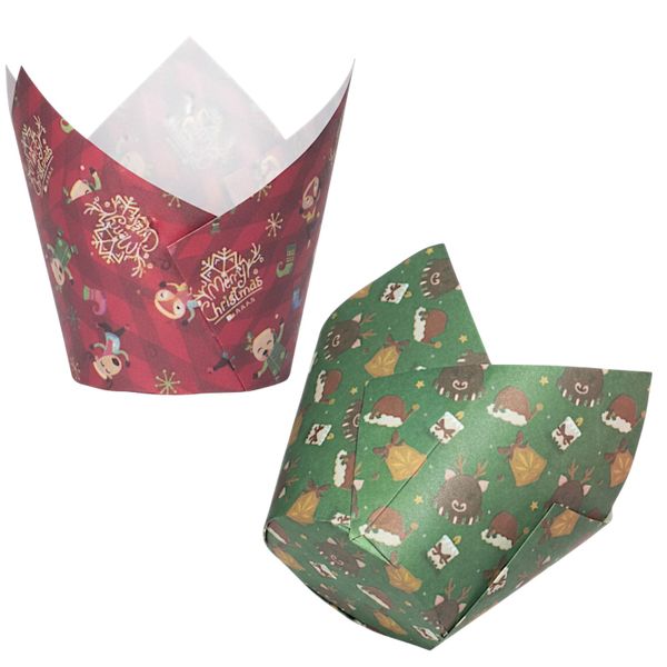 100 PIECE Christmas Cupcake Liners - Festive Baking Cups
