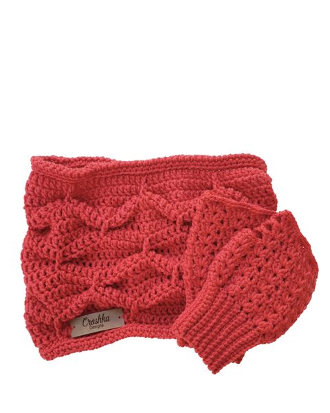 Handmade Crochet Tamara Cowl and Gloves Set