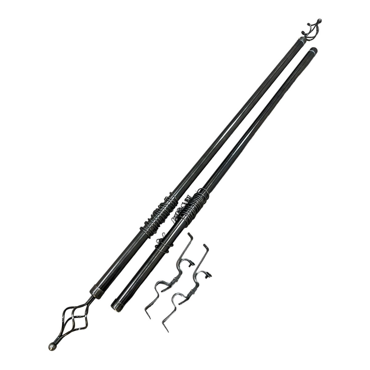 X- Clusive Expandable Curtain Double Rod with Twisted Cage Finial - 2m