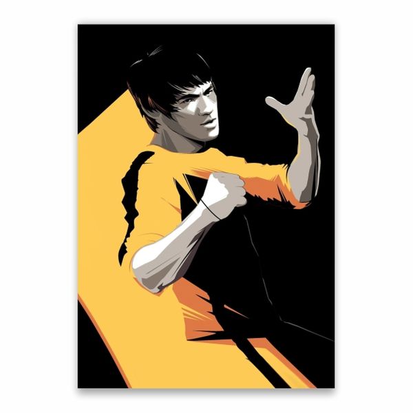 Bruce Lee Black And Yellow Poster - A1