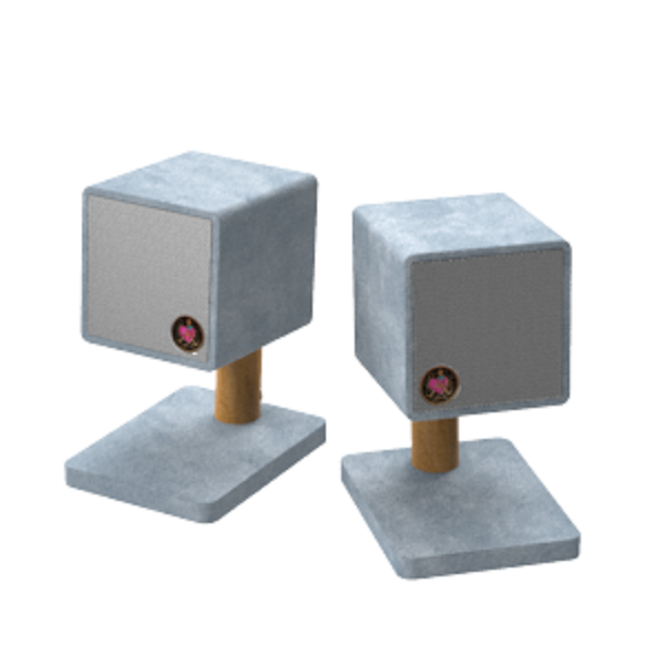 AV Love AVL2S+ Bluetooth Stereo Speaker System with Stand Blue and Grey